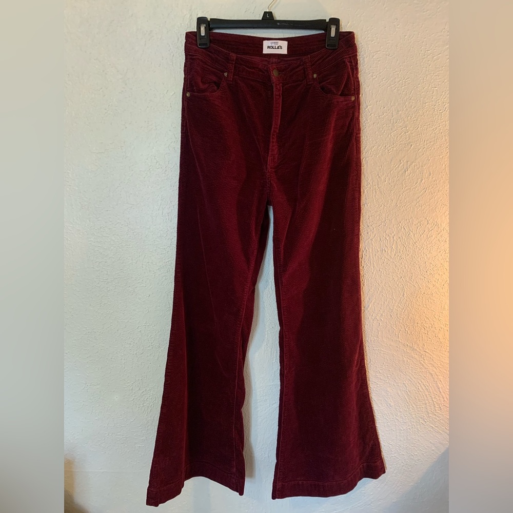 Rolla's Eastcoast Flare Bordeuax Cord Size 30 (Australian) 28 (US)
